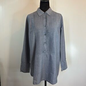J Crew Pleated Bib Long Sleeve Tuxedo Shirt - Size Large
